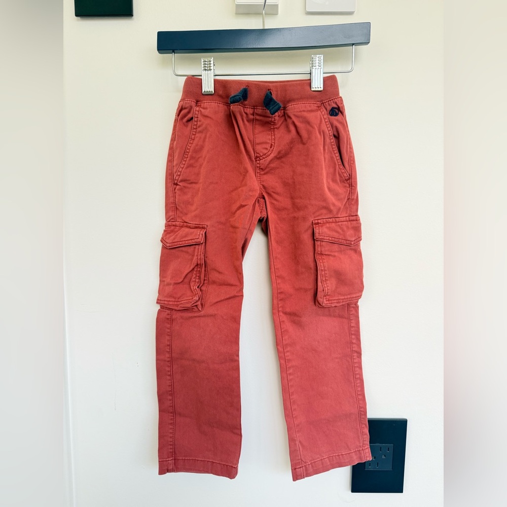 Petit Bateau Kids Rust Cargo Pants - Casual Everyday Bottoms- 5 years old boy